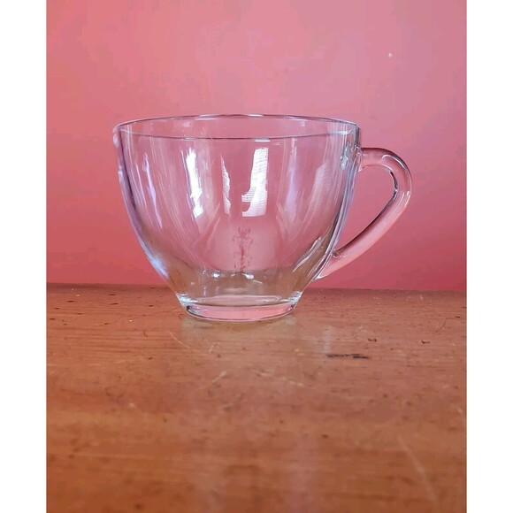 Coffee Tea 8oz Arcoroc France Clear Glass Espresso Punch Bowl Cups Set Of 8 - Picture 3 of 9